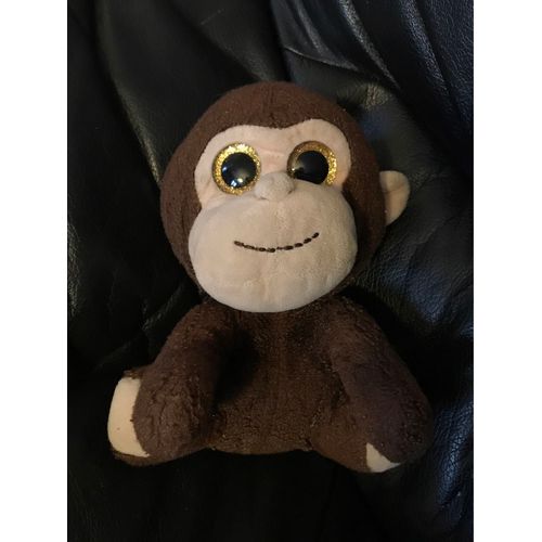Peluche Doudou Singe Marron Yeux Jaune Doré 20cm Ty