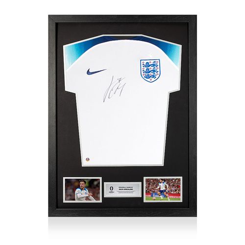 Maillot Domicile Angleterre 2022 Signé Et Encadré Par Jack Grealish De L'uefa 2024