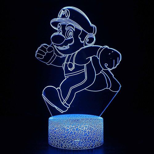 Mars-Story Super Mario Bros Lampe 3d Led Veilleuse Avec 7 Couleurs Changeantes Tactile Salle De Contrôle Veilleuse Décoration Enfants Cadeaux