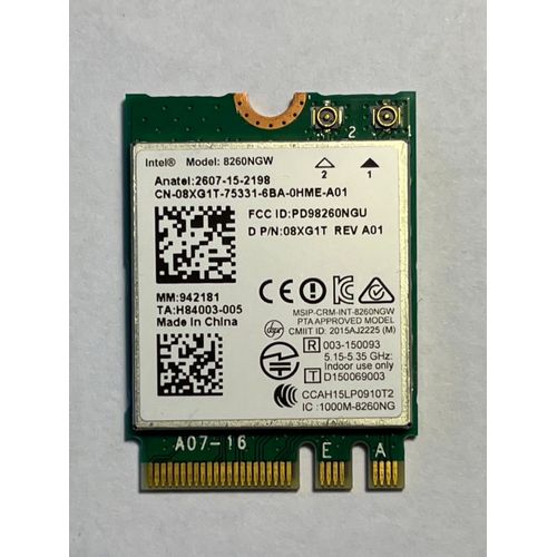 Carte WIFI + Bluetooth Intel dual band Wireless - Model 8260NGW