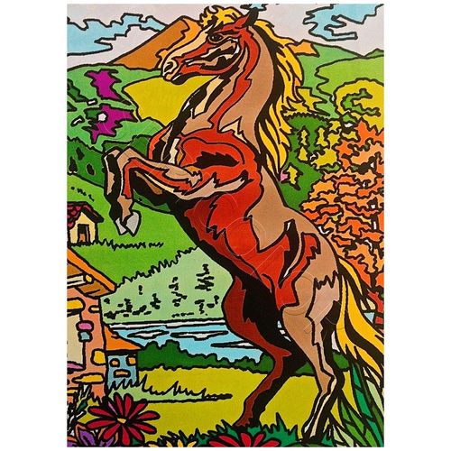 Tableau Velours Le Cheval Cabre Sericolor