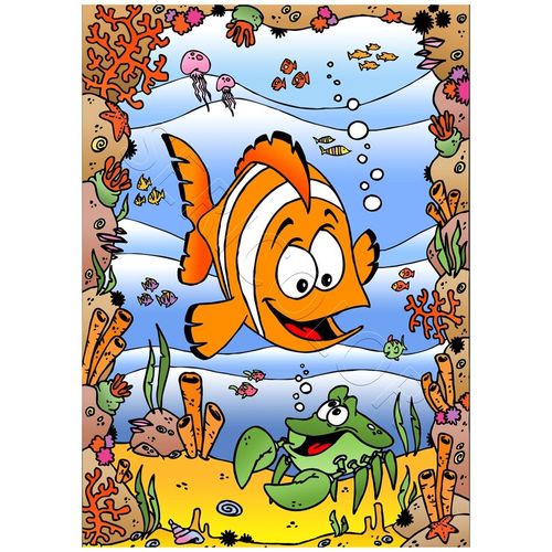 Tableau Velours Poisson Clown Sericolor