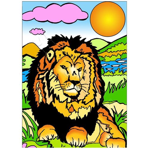 Tableau Velours Lion Sericolor