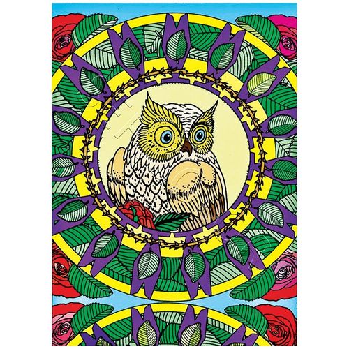 Tableau Velours Mandala Chouette Sericolor
