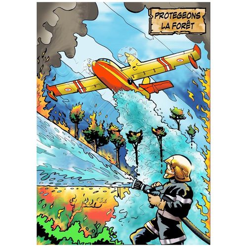 Tableau Velours Pompier Canadair Sericolor