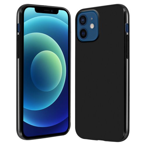 Coque Apple Iphone 12 Mini Silicone Flexible Dos Mat Contour Glossy - Noir