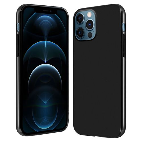 Coque Apple Iphone 12 Pro Max Silicone Flexible Dos Mat Contour Glossy - Noir