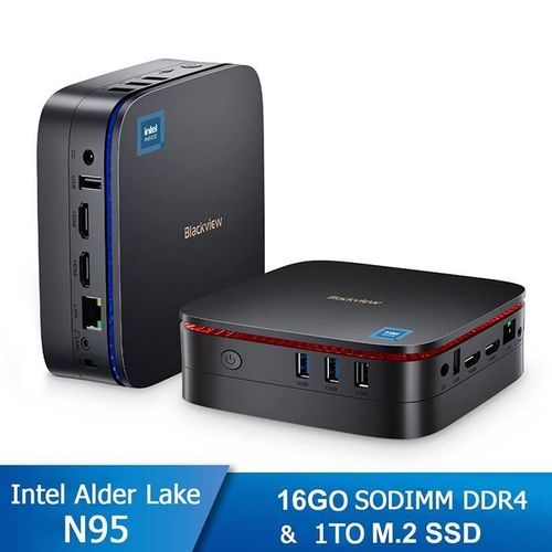 Mini PC Blackview MP60 16 Go DDR4 1 To SSD,Intel Alder Lake N95 3.40 GHz,Windows 11,2.4-5G WiFi - Noir