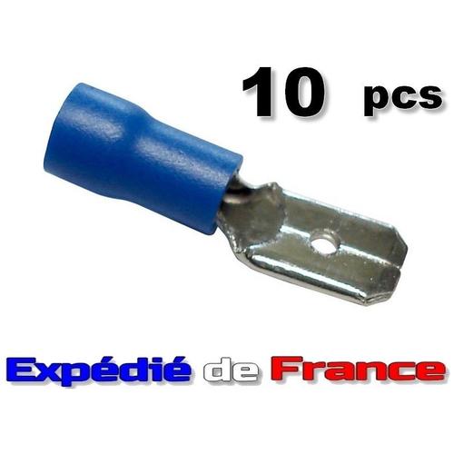 10 pcs Cosses plates Male isolées - 6.3 mm - 1.5/2.5 - standard automobile