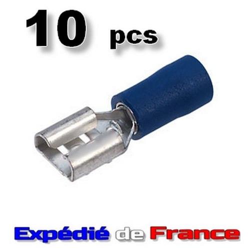 10 pcs Cosses plates Femelle isolées (pour Mâle 6.3 mm) - 1.5/2.5 - standard automobile