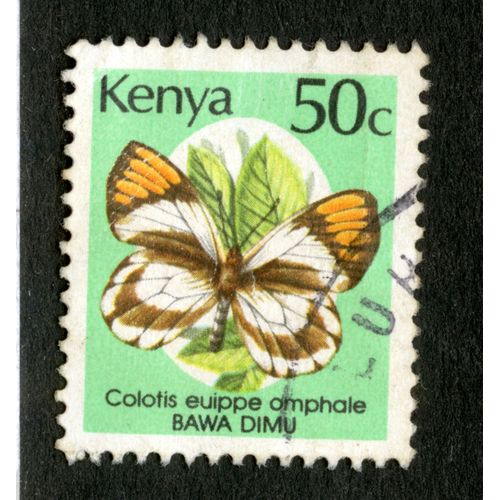 Timbre Oblitéré Kenya, Colotis Euippe Omphale, Bawa Dimu, 50 C
