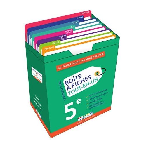 Boîte À Fiches Tout-En-Un 5e - 110 Fiches Pour Une Année Réussie