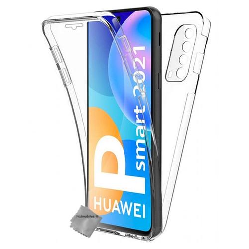 Housse Etui Coque Silicone Gel 360 Integrale Huawei P Smart (2021) + Verre Trempe - Transparent