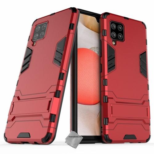 Housse Etui Coque Rigide Anti Choc Pour Samsung Galaxy A42 5g + Film Ecran - Rouge