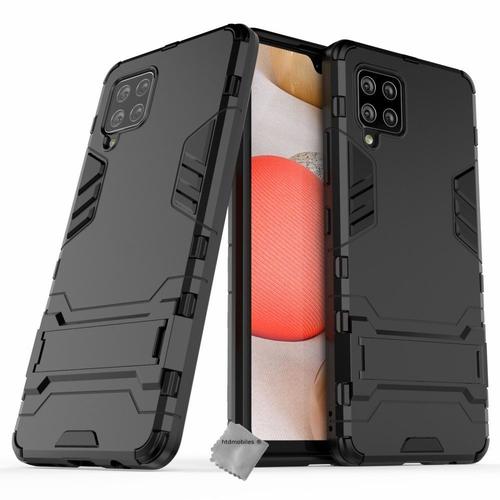 Housse Etui Coque Rigide Anti Choc Pour Samsung Galaxy A42 5g + Verre Trempe - Noir
