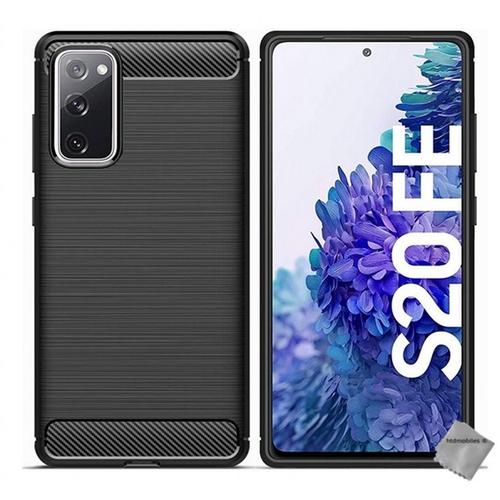 Housse Etui Coque Gel Carbone Samsung Galaxy S20 Fe 5g + Verre Trempe - Noir