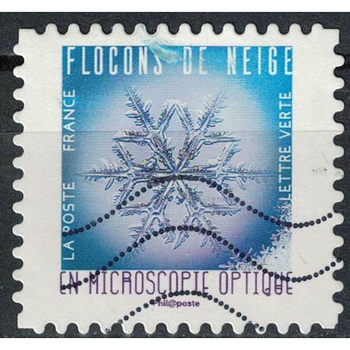 France 2018 Oblitéré Used Flocons De Neige En Microscopie Optique Timbre 07