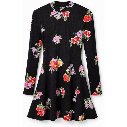 Robe Courte Patineuse Fleurs Femme