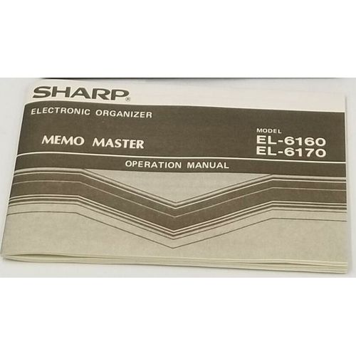 Notice Papier Sharp El-6160 & El-6170 Organizers ( 48 Pages )