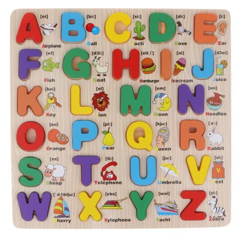 Alphabet en Bois Board puzzles jouets Education Apprentissage 3 ans 