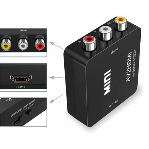 Convertisseurs Adaptateur RCA Vers HDMI/ Vidéo Composite CVBS AV / HDMI 1080P RCA
