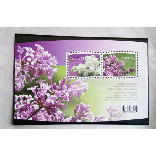 Canada 2007 Bloc De 2 Timbres Fleurs Lilas Neuf