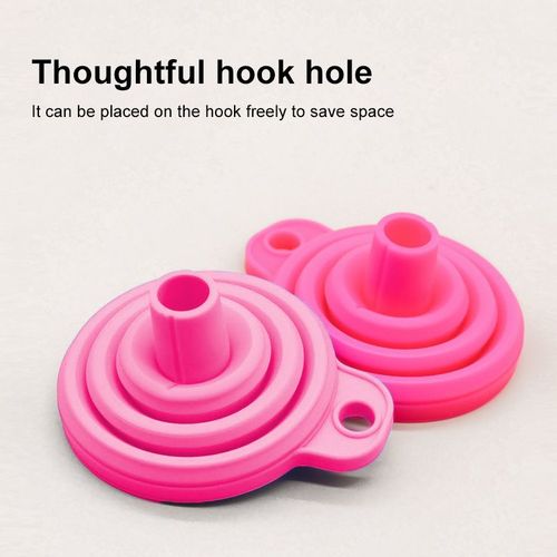 Entonnoir En Silicone Multifonctionnel Rouge, Mini Cuisine Pratique Outils Pliants Et Sous-Emballage Fournitures De Cuisine 1 Pièce