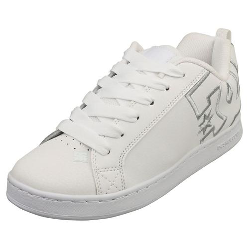 Dc Shoes Court Graffik Baskets Patin Argent Blanc