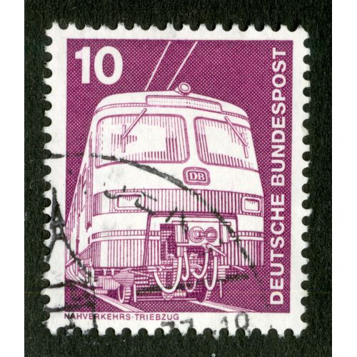 Timbre Oblitéré Deutsche Bundespost, Nahverkehrs - Triebzug, 10
