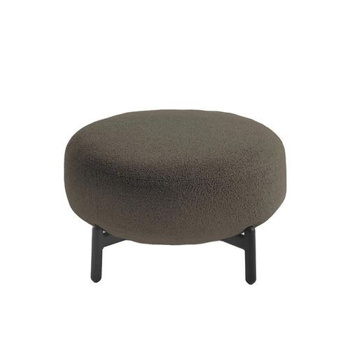 Kartell Pouf Repose-Pieds Lunam Tissu Orsetto (Marron - Acier Verni Et Tissu)