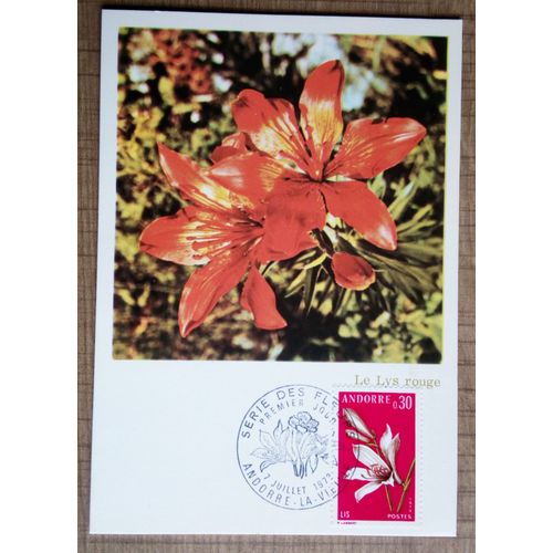Andorre 1973 Carte 1er Jour Un Timbre Fleur Lys