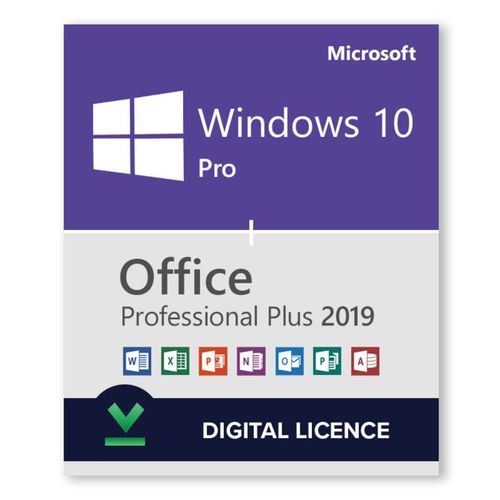 Windows 10 Pro + Microsoft Office 2019 Professionnel Plus - Bundle De Licences Numï¿½Riques