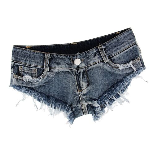 Mini Pantalon Court Jeans Femmes Sexy Taille Basse Déchirés String ...