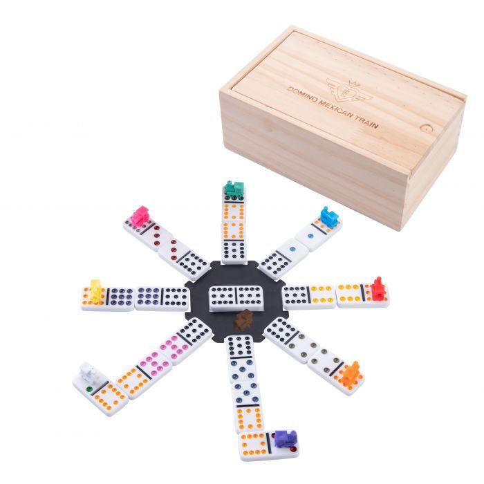 mexicain train jeu de dominos classiques points colorés double 9