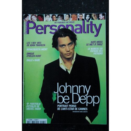 Personality 1998 05 N° 5 Johnny Depp John Travolta Dalle + Nabe Kate Moss Helen Hunt Benacquista Michel Haddi