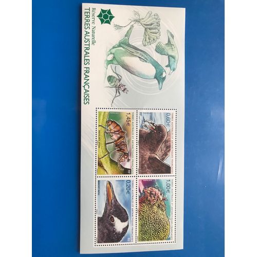 Bloc Feuillet F 622 - Réserve Naturelle Terres Australes Et Antarctiques - Année 2012 - Pétrel À Menton Blanc, Lyallia Kerguelensis, Anatalanta Aptera, Manchot Papou - Gomme Intacte