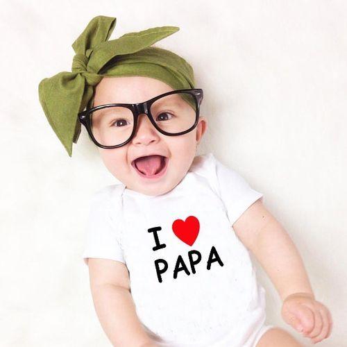 I Love Mama Papa Body Bebe Nouveau Ne Mignon Body Manches Courtes Onesie Vetements Assortis Rakuten