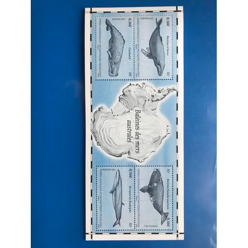 Bloc Feuillet 4 Timbres Yvert Et Tellier Bf 25 - Baleines Des Mers Australes - Terres Australes Et Antarctiques - Année 2011- Gomme Intacte