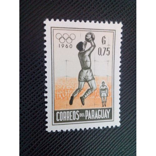 Timbre Paraguay Yt 574 Jeux Olympiques D'été 1960 - Rome Football 1960 ( 020105 )