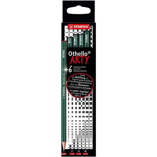 Stabilo Etui 6 Crayons Graphite Othello Mines Assorties 2b, B, Hb, F, H, 2h