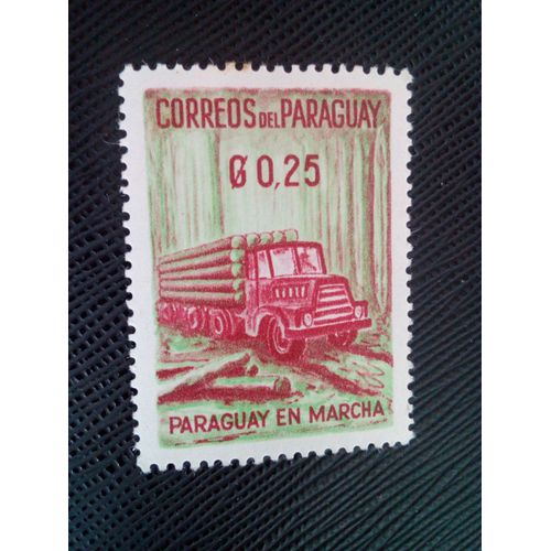Timbre Paraguay Yt 593 Camion Transportant Des Grumes 1961 ( 020105 )