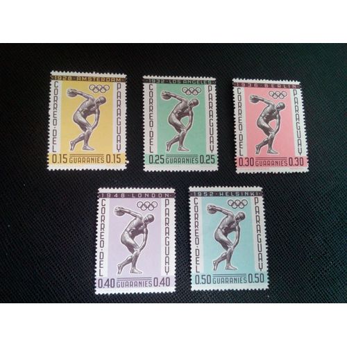 Timbre Paraguay Yt 704 A 708 Séries: Jeux Olympiques 1962 ( 020105 )