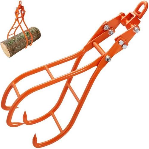 Pince Forestière pour Troncs - VEVOR - Pince Forestière de Levage pour Troncs Bûches 914,4 mm 4 Griffes 1500 kg,955 x 340 x 263 mm