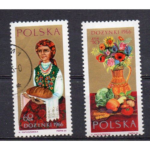 Pologne- Lot De 2 Timbres Oblitérés- Harvest Festival