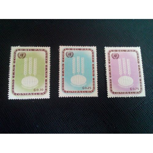 Timbre Paraguay Yt 724-725-727 Emblème De L'onu, Symbole De L'oreille Sur Le Globe Terrestre 1963 ( 020105 )
