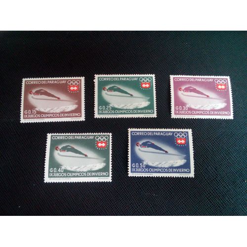Timbre Paraguay Yt 737 A 741 Séries: Jeux Olympiques D'hiver, Innsbruck 1963 ( 020105 )