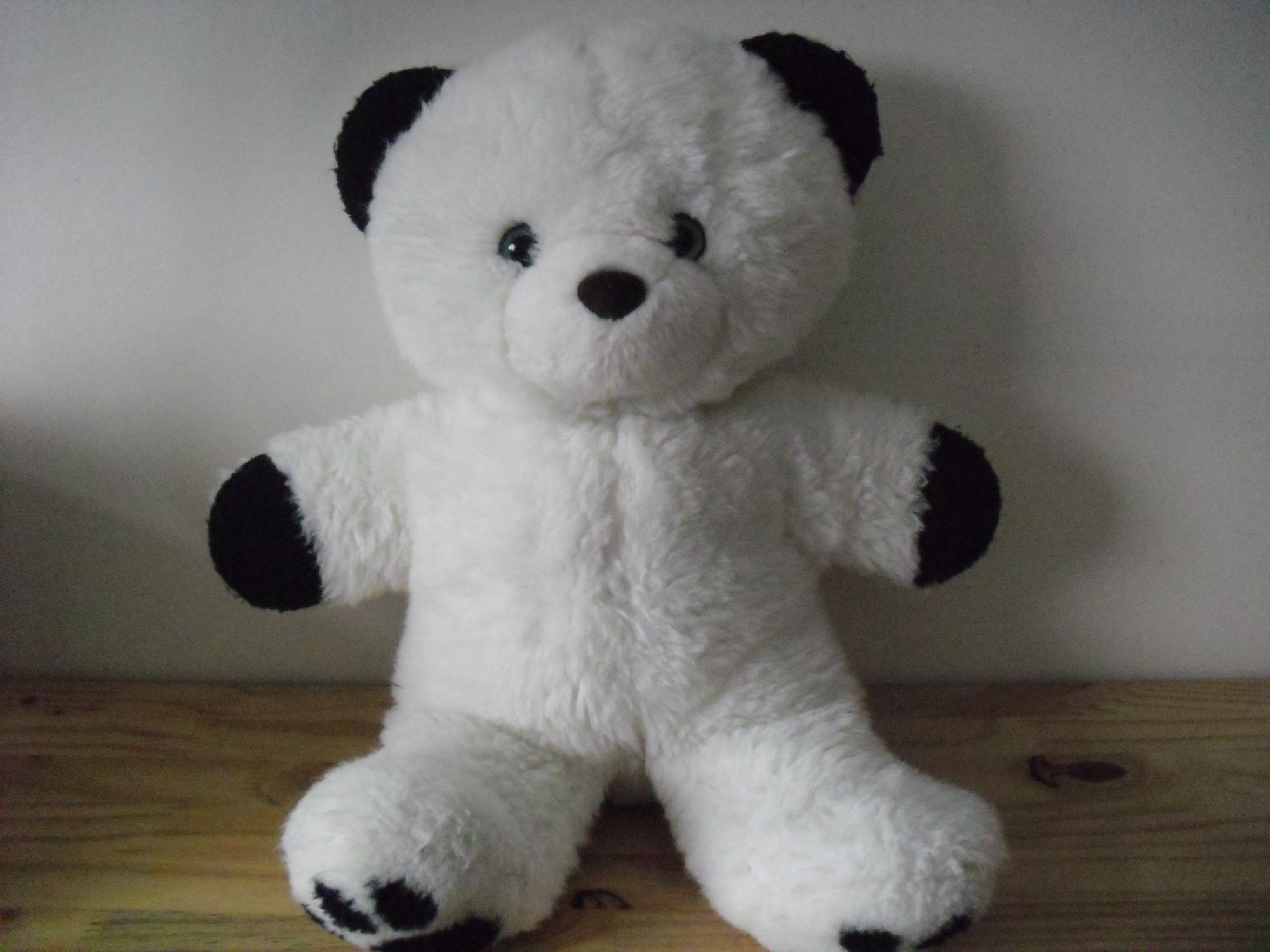 vintage peluche ours blanc et noir Nounours Rakuten