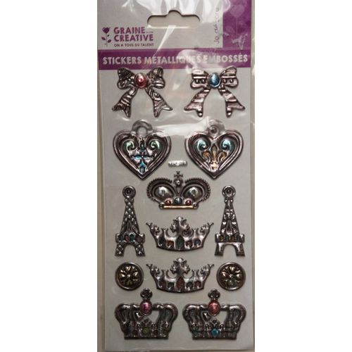 Stickers Silicone Métalliques Embossés - Paris - Scrapbooking, Cartererie, Décoration...