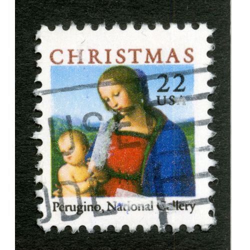 Timbre Oblitéré Usa 22, Christmas, Perugino, National Gallery