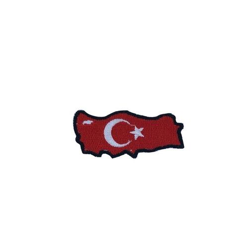 Patch Ecusson Brode Broderie Thermocollant Drapeau Turquie Turque Carte